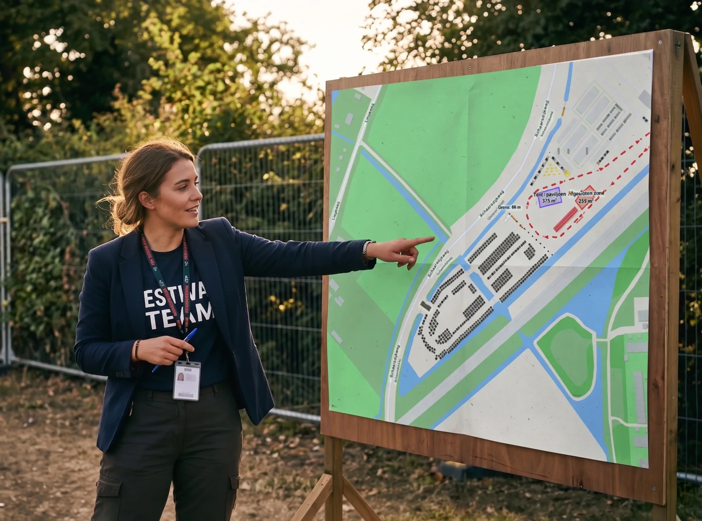 Gratis event-map module: festival-terreinindeling met podia, bars en looproutes